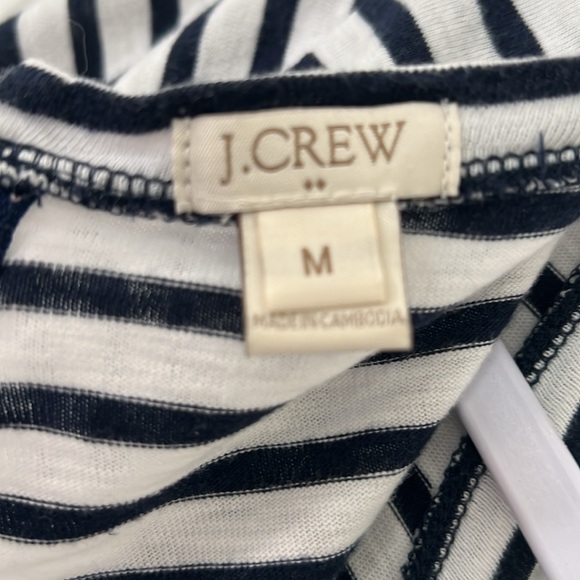 J. Crew , 3/4 sleeve, blue and white stripe. Zip in back, cotton. - Picture 5 of 8